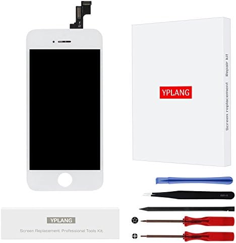 LCD Screen Replacement for iPhone 5S 4.0" White - YPLANG Touch Screen Display Digitizer Frame Assembly with Full Set Tools Lifetime Warranty