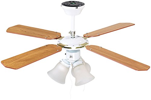Sichler Haushaltsgeräte Deckenventilator VT-696 mit Holzflügeln und Beleuchtung, Ø 105 cm - 3
