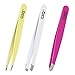 Stainless Steel Tweezers, Precision Eyebrow Tweezers Set With Case, Slant, Straight and Scissors - Remove Ingrown Hair and Ingrown, Splinters & More