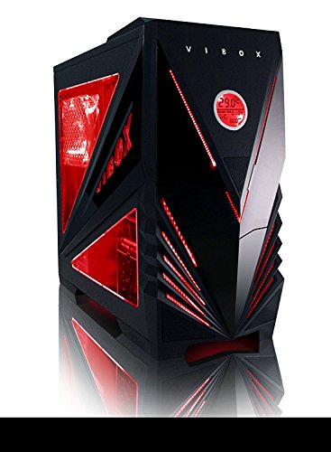 VIBOX Scope Komplett-PC Paket 11 Gaming PC – 3,9GHz AMD A4 Dual-Core APU, GT 710 GPU, preiswerte, Desktop Gamer Computer mit Spielgutschein, 19″ Monitor, Tastatur & Mouse Set (DE QWERTZ), Windows 10, Blau Innenbeleuchtung, lebenslange Garantie* (3,7GHz (3,9GHz Turbo) superschneller AMD A4-6300 Dual-Core-APU / CPU-Prozessor, Nvidia GeForce GT 710 1GB Grafikkarte GPU, 8GB DDR3 1600MHz RAM, 1TB (1000GB) SATA III HDD 7200rpm Festplatte, 400W 85+ Netzteil, Vibox blaues Gehäuse, FM2+ Mainboard) - 4
