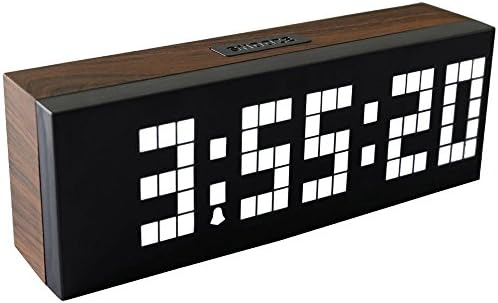 LambTown Wood Grain Large Digital Led Wall Desk Clock MultiFuction Show Time Calendar Thermometer Support Countdown Function for Home Decoration Kitchen White
