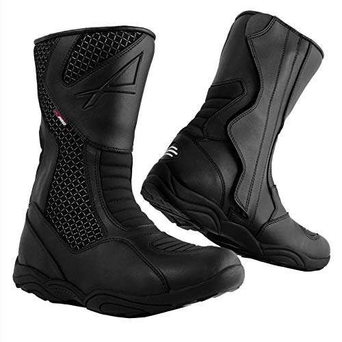 A-Pro Stivaletto Moto Basso Impermeabile Stivali Touring Calzature Turismo Nero 46