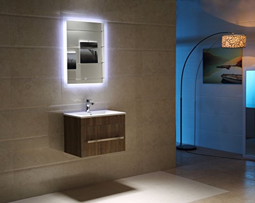 Badspiegel LED Spiegel GS084 mit Beleuchtung durch satinierte Lichtflächen Badezimmerspiegel Touch-Schalter (50 x 70 cm) - 2