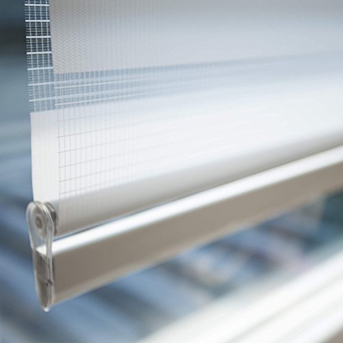 Fensterdecor Klemmfix Mini Duo-Rollo Doppelrollo ohne Bohren / Weiß 60 x 150 cm (BxH) - 5