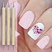 Hrhyme 5Pcs 2 Way Dotting Pen Tool Nail Art Tip Dot Paint Manicure Kit - Wooden