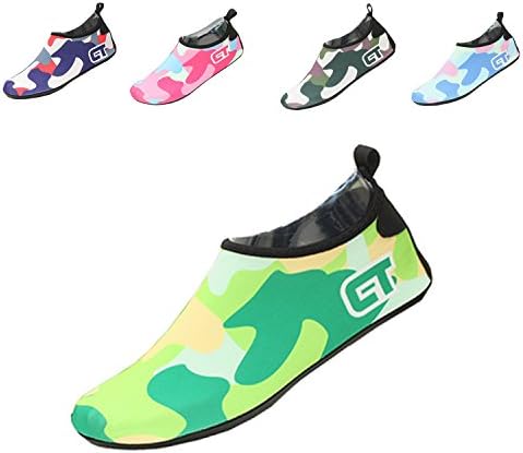 ECOTISH Unisex Swim Water Shoes Barefoot Aqua Socks Shoes For Beach Pool Surfing Yoga Women and Men's Shoe For Swim, Walking, Lake, Beach, Garden, Park, Driving, Boating (7.5UK/8UK, Green)