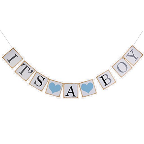 LEORX Ammer Banner-Baby-Dusche Hochzeit Hochzeits Party Dekoration Foto Prop (IT's A BOY)