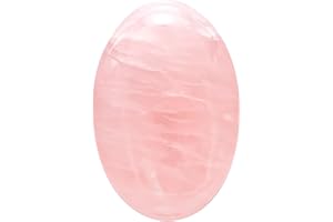 GEMMYDREAM 2.4'' Rose Quartz Healing Crystals Palm Stone Worry Stone, Natural Polished Stone for Massage, Reiki, Stress Relief, and Balancing Meditation Accessories