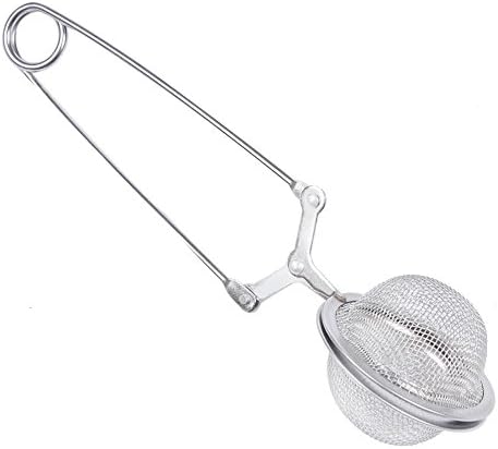 Aplus Sliver Stainless Steel Tea Infuser Ball Small Tea Bottle Leaves Strainer Spoon Squeezing Mesh Herb Tea Filter Ball for Teapot Travel Mug Cup Loose Leaf Grain Food Grade