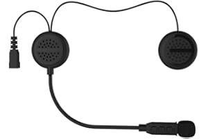 QSPORTPEAK Auricular Bluetooth para casco de motocicleta, Intercomunicador con auricular S1 Bluetooth 5.0, calidad de sonido HD, especialmente diseñado para motocicletas de seguridad, conecte 2 teléfonos móviles