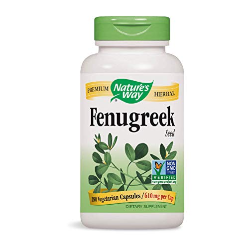 Natures Way Fenugreek - Semillas, 610 mg, 180 cápsulas