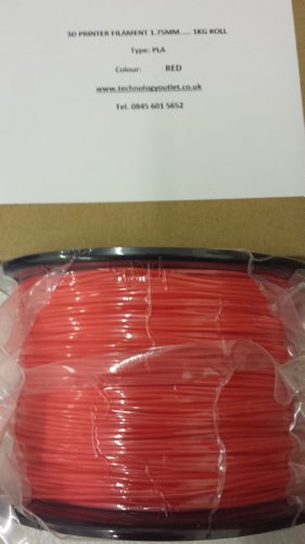 Technologyoutlet Hochwertiges PLA-Filament für 3D-Drucker, geeignet für MakerBot, RepRap, MakerGear, Ultimaker, Up etc., 1,75 mm, 1 kg, Rot - 2