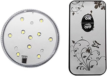 Gledto 9 LEDs Remote Controlled Waterproof Submersible Battery Power Lights White Color for Vase Wedding Party Decors Lighting Up Vase, Bowl, Fish Tank, Wedding, Centerpiece, Halloween (4 Pack)