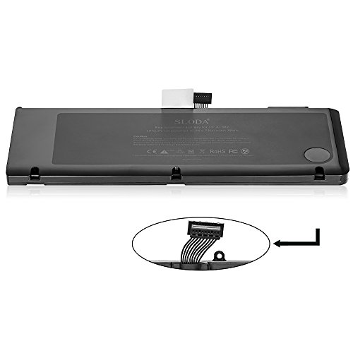 SLODA Laptop Notebook Ersatz Akku für Apple Macbook Pro 15″ A1382 Laptop Unibody A1286 (Nur für Core i7 Anfang 2011 Ende 2011 Mid 2012) MacbookPro 8,2 MacbookPro 9,1 Ersatz Batterie [Li-Polymer 10.95V 6000mAh] - 3