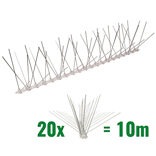 Pestsystems Unknown 10 Metros Base de Policarbonato-5-hileras de Púas la solución de Calidad para el Control de Aves, 20M