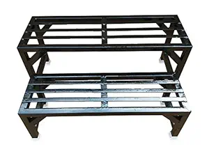 A-One Steels Metal Plant Stand, Black, 28 IN, 2 Pieces