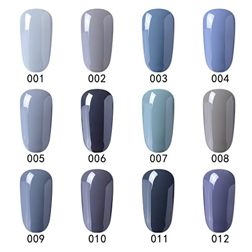 UV nagellack von Clavuz gel shellac set nagellack nail polish set soak off gel Grau (4xStück 8ML) - 2