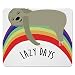 Produktbild Mousepad Trägheit, Faule Tagesphrase mit sorgloser Trägheits-Zahl auf Regenbogen-Glück-Entspannungsthema, genähter Rand-Nicht Beleg-Gummi