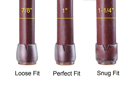 tankerstreet Kunststoff Stuhl Tisch Bein Bodenschoner Gummi rund für Eßzimmer Tisch, Holz Kunststoff Bodenschoner Matte Pads transparent für Stuhl Tisch 25–29 mm, Möbel Tisch Bein Bodenschutz Tassen Kappen transparent, 8 Stück - 6