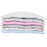 TupTam Wickelauflage inkl. 2 Frotteebezüge Wasserfest Abnehmbar Wickelunterlage Wickeltischauflage, Farbe: Punkte Rosa, Größe: 76 x 76 cm - 4