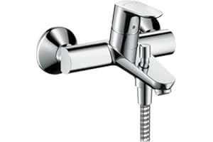 hansgrohe Focus - bateria wannowa natynkowy do 2 odbiorników, armatura łazienkowa z długością wylewki 18 cm, jednouchwytowy kran wannowy, chrom, 31940000