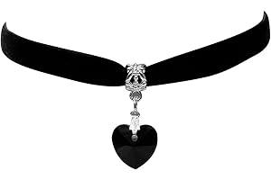 HLMYER Black Big Heart Choker Necklace,Goth Chokers Velvet Vintage,Black Choker Necklace,Adjustable Heart Necklaces Y2K Chokers Classic Collar,for Valentines Day Halloween Cosplay Party