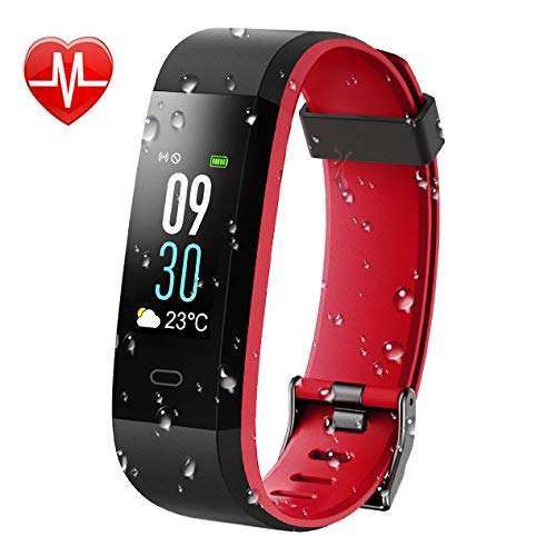 Karseen KA0682838581236 Bracelet étanche IP68 Fitness Activity Tracker Pulsuch Montre intelligente Rouge