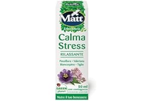 Matt, Calma Stress, Integratore Alimentare Rilassante con Passiflora, Valeriana, Biancospino e Tiglio, Favorisce il Rilassamento e il Sonno, Utile per Calmare Ansia e Stress, 50 ml