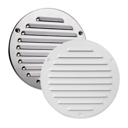 Lüftungsgitter Metall weiß Ø 100 mm rund Insektennetz Abluftgitter Zuluft Abluft Gitter Lüftung MTA 14 - 3
