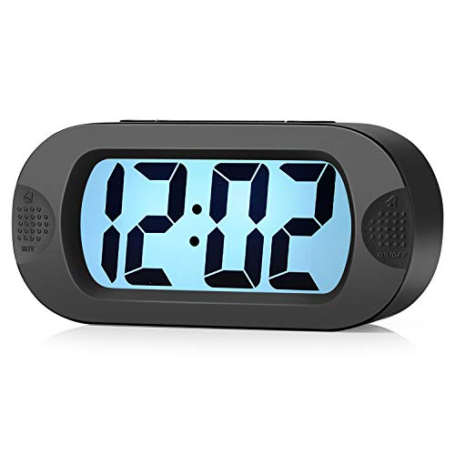 Plumeet Easy to Set, Large Digital LCD Travel Alarm Clock with Snooze