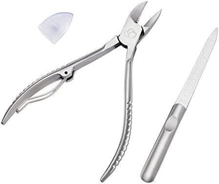 Gotofine Professional Toenail Clippers for Thick and Ingrown Toe nails, Nail Nipper with Double Sided File, Podiatrist Tool, Premium Stainless Steel