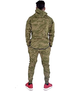 Kids Sports Military Camouflage Hododied Tracksuit 2 piece Contrast