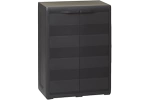 vidaXL Armoire de Rangement de Jardin avec 1 Etagère Organisation Meuble de Stockage Fournitures Ménagères Jardin Patio Extérieur Noir