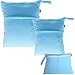 Damero 3pcs Pack Wet Dry Bag for Cloth Diapers Nappy Bag Daycare Organiser Bag, Light Blue