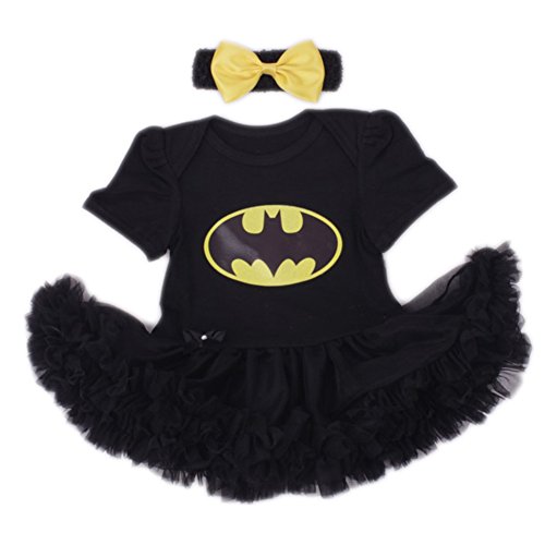 Healthy Clubs Newborn Infant Baby Girl Batman Romper Bodysuit Dress Clothes Photo Outfits (S)