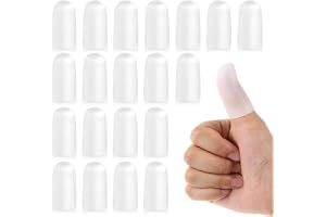YEDPGUYE 20 stycken silikonfingerlingar, skyddar dina fingertoppar, tummar och händer från skador, hudproblem och artrit, per