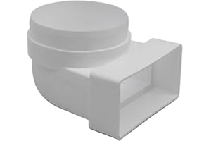 Kair 110 mm x 54 mm Rectangular to Round (100 mm Male Spigot) 90 Degree Bend - SYS-100 - DUCVKC237 by Kair