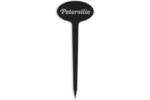 GRAVURZEILE Pflanzenschilder mit Gravur - Petersilie - Stilvolle Kräuterschilder aus schwarzem Acryl für den Garten - Kräuterstecker geeignet für Beet & Kräutergarten - Farbe: Petersilie
