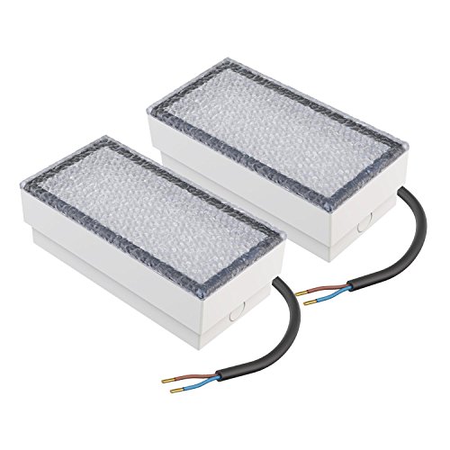 Preisvergleich Produktbild parlat LED Stein Bodeneinbauleuchte CUS, 20x10cm, 230V, warm-weiß, 2 STK.