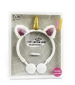 LOL store Trendy Plush Cute Cartoon Series Headphones Over-Ear with Microphone - Unicorn Ear Cat Ear Headphone Sound - for Kids Girls - Ideal for Birthday Gifts - 1pc (Random Color)