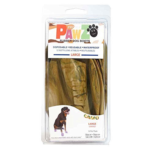 Pawz Botas de Perro PZCML hasta 10,16 cm Camuflaje Resistente al Agua Perro Bota, tamaño Grande