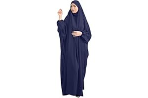 RLLJS Frauen Muslimisches Kleid Ramadan Einteiliges Gebetskleid Hijab mit Kapuze Abaya Dubai Full Cover Islam Robe African Turkey Kaftan