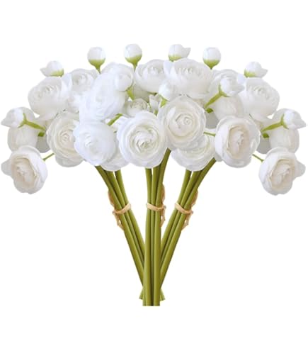 Mazzo di gerbere artificiali MAKANA, ranuncoli, rose, crema-bianco, 45cm