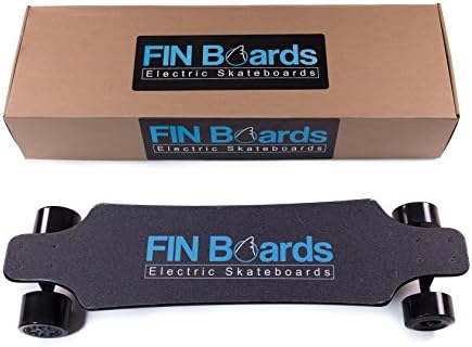 FIN Boards - Black Edition Adult Electric Skateboard with Wireless Remote, 97mm Wheels, 5.5Ah Battery