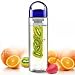 Produktbild QHGstore 700ml Frucht Infusing Wasserflasche mit Flip Lid Zitronensaft Flasche Blau