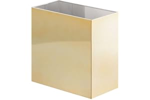 mDesign Metal Wastepaper Bin — Compact Rectangular Bathroom Bin — Rubbish Basket for Home and Office — Soft Brass