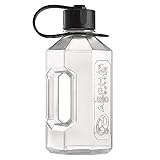 Capacidad: 1600 ml. Alpha Bottle XL - Botella de 1.6 litros para agua/gimnasio - Libre de BPA Ideal para gimnasio, deportes, excursiones y oficina - Hecho en el Reino Unido Materiales 100% seguros para usar (Claro) ...