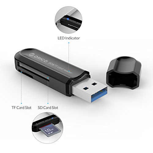 ORICO USB 3.0 TF SD 2-in-1 Kartenleser, tragbar, High-Speed, für Windows, Linux und Mac OS - 5