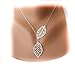 Price comparison product image Buy any 2 & get 1 FREE! Unique Fashion Jewellery Silver Double Leaf Pendant Tree Bird Branch Plant Nature Leaves Necklace Diamond Quality Jewellery Vintage Hot Fashion Trend Ladies Jewelry