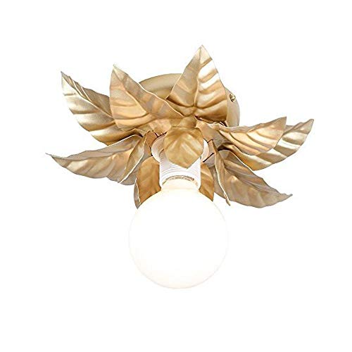 Gorkuor Chandelier Golden Ceiling Light Florentine Style Gold Floral Antique 27 cm in Diameter 1 x E27 60W